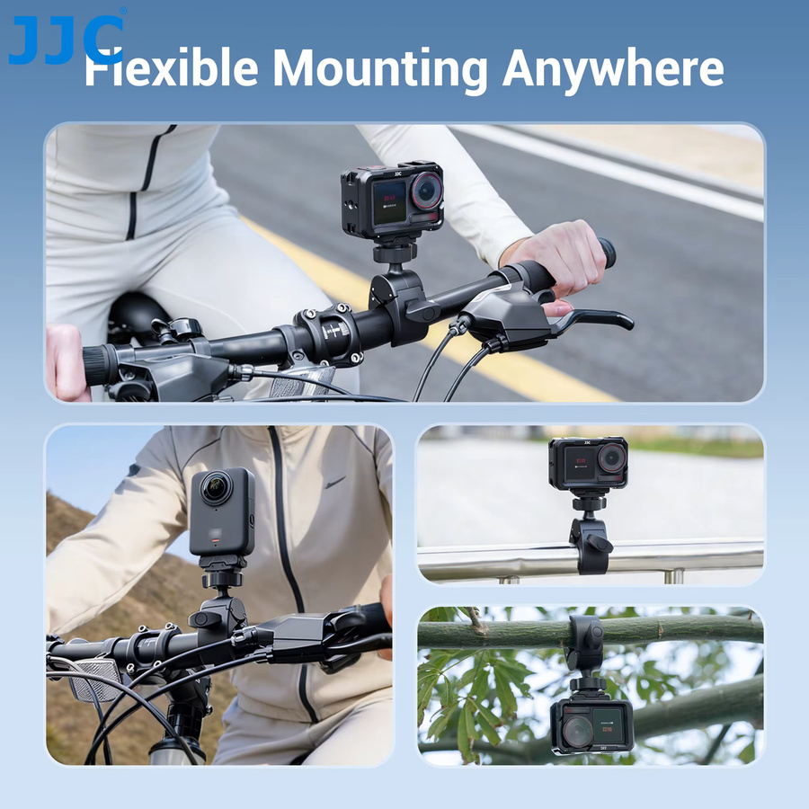 JJC Lenkerhalterung für DJI Osmo Action 6 5 Pro 4 3 Action Camera Motorrad-Klemmhalterung mit magnetischem Schnellverschlussadapter in Schwarz - Bild 5
