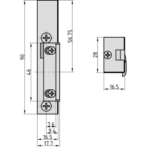 BASI Elektro-Türöffner ET 93 mit mechanischer Entriegelung in Silber, DIN Links, 6-12 Volt - Bild 2