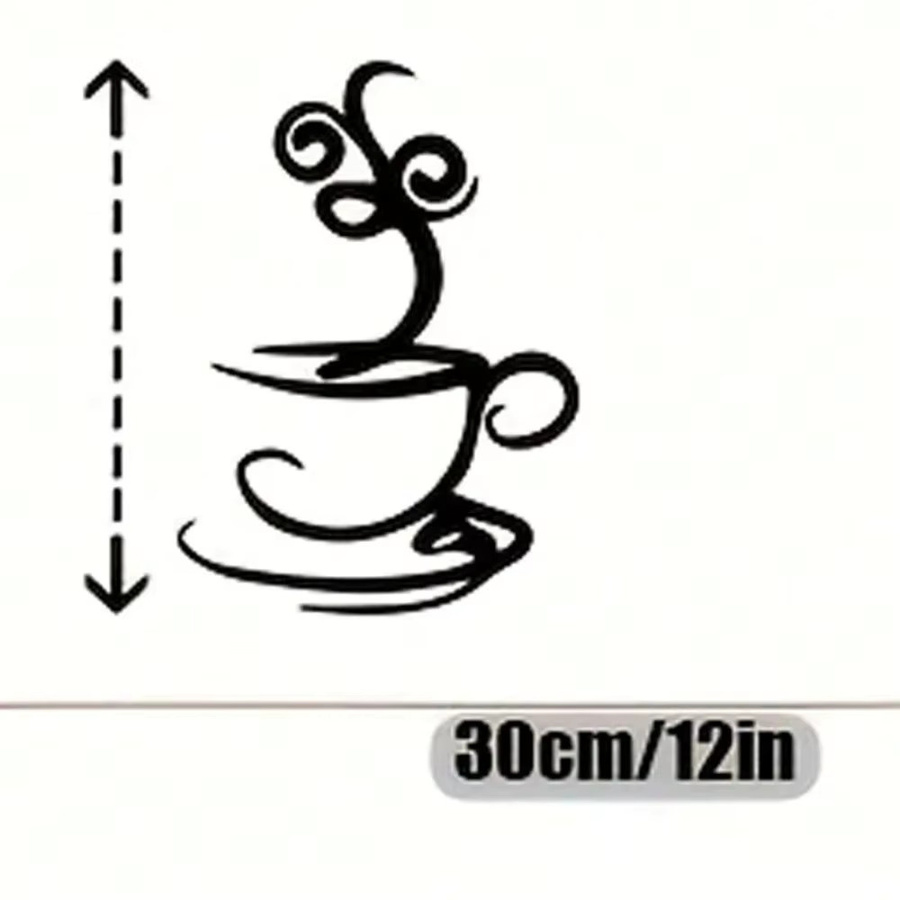 CIFBUY Wanddekoration aus Metall in Schwarz im Vintage-Stil mit abstraktem Design für Café und Küche - Bild 2