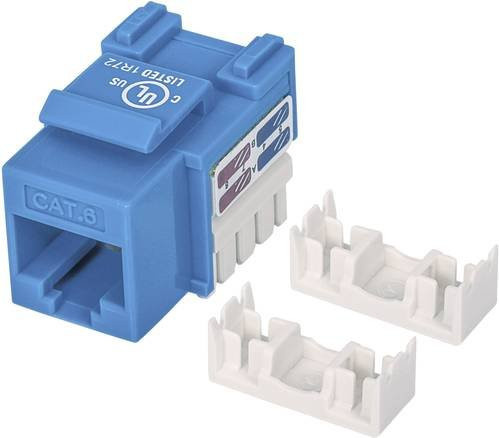 Intellinet RJ45-Einbaumodul Keystone CAT 6 Ethernet LAN Modul, Blau - Bild 1