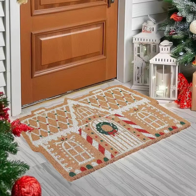 VIKAMA Weihnachts-Lebkuchenhaus Bodenmatte, rutschfest und wasserabsorbierend, bunt, B/T: 60 x 40 cm - Bild 2
