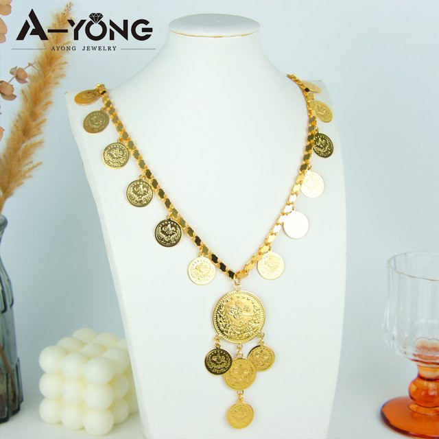 A-YONG AYONG JEWELRY Halskette, Münzen Anhänger, Gold, Damen, Vintage - Bild 1