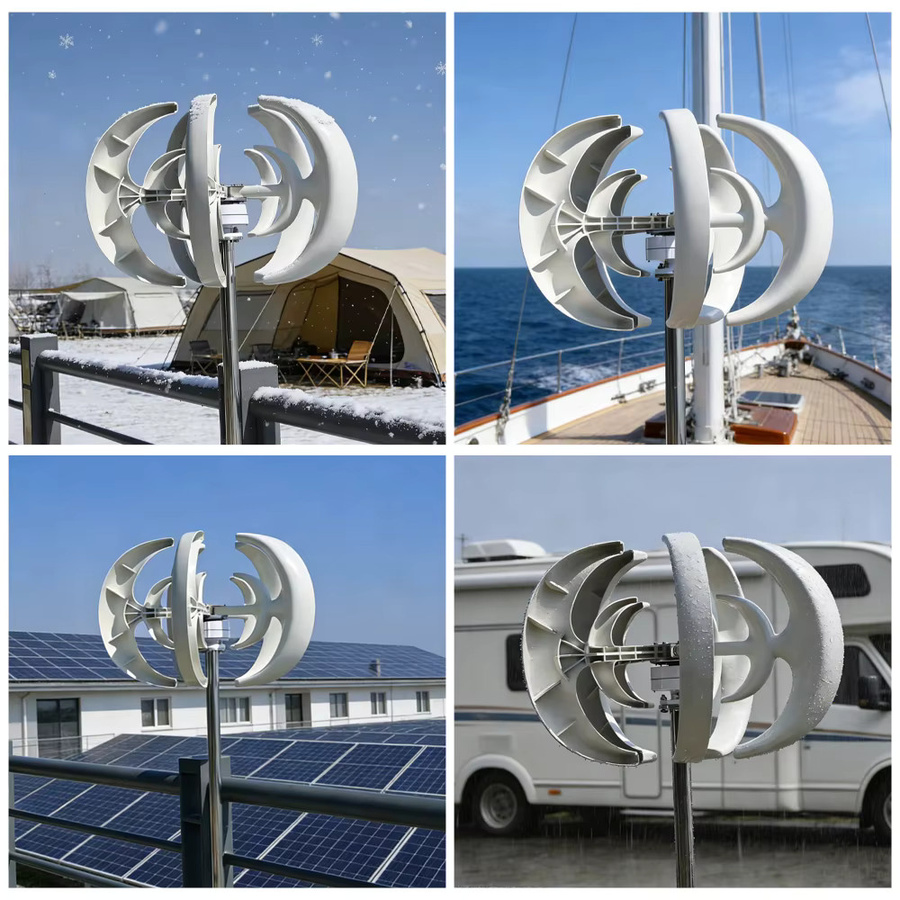 SMARAAD Vertikale Windturbine 5000W mit Laderegler in Weiß, 12V/24V/48V und 220V, geräuscharm für den Haushalt - Bild 4