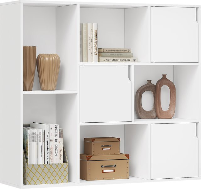 WOLTU Stehendes Bücherregal in Weiß mit 8 offenen Fächern und Rückwand für Büro und Wohnzimmer - Bild 1