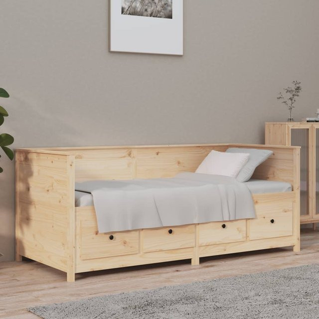 vidaXL Tagesbett aus Massivholz Kiefer in Braun ohne Matratze B/T/H: 82,0 x 197,5 x 80,0 cm - Bild 2