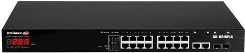 EDIMAX GS-5216PLC Netzwerk Switch mit 16 + 2 Ethernet/LAN Ports in Schwarz - Bild 1