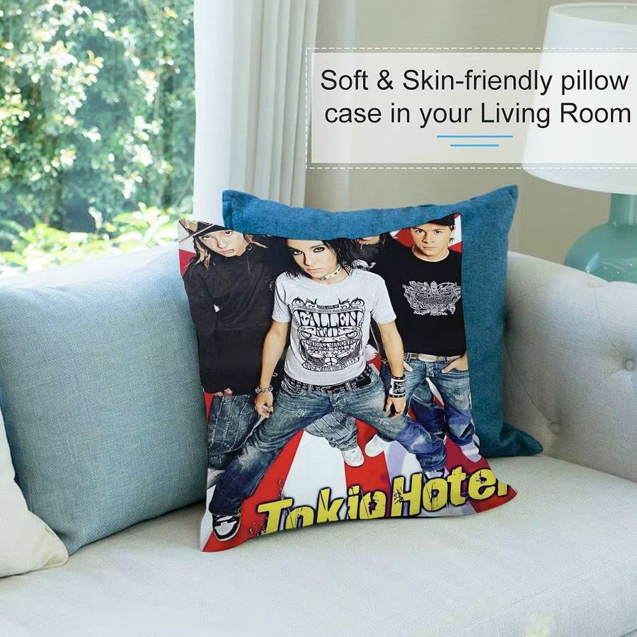 Rock Tokio H-Hotel Kissenbezug aus kurzem Plüsch mit doppelseitigem Druck für dein Sofa oder zur Dekoration - Bild 3