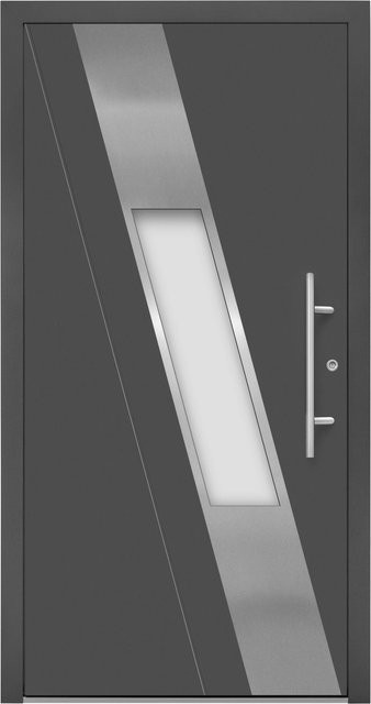 Splendoor Moderno Aluminium-Haustür mit Glaseinsatz in Anthrazit Metallic, B: 110 cm, H: 210 cm, Anschlag Rechts - Bild 1