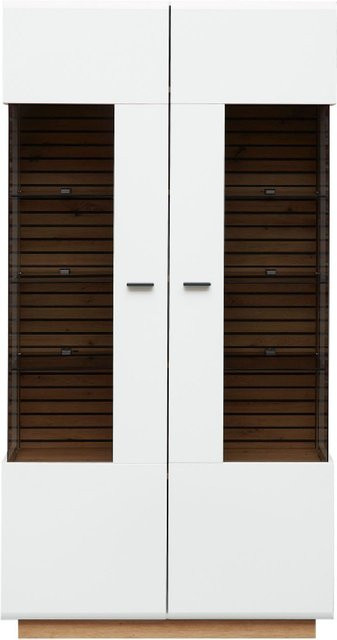 Vitrine HARPER WENTWORTH in Weiß mit Glastüren und Soft-Close-Funktion, H 190 cm x B 98 cm x T 40 cm - Bild 1