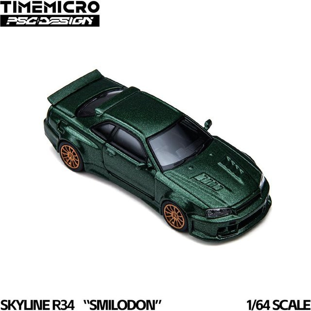 Smilodon Skyline Gtr R34 Smilodon Jade Dunkelgrün, Automodell, 1:64, ab 14 Jahren - Bild 1