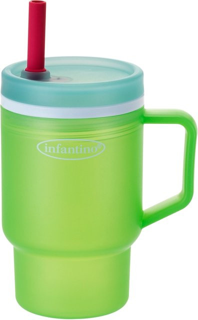 Infantino My 1st Tumbler Trinkflasche mit Strohhalm, grün, 295 ml - Bild 1