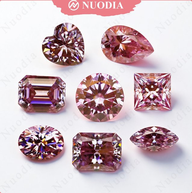 Moissanit Lose Steine, Sakura Rosa, verschiedene Schliffe - Bild 1