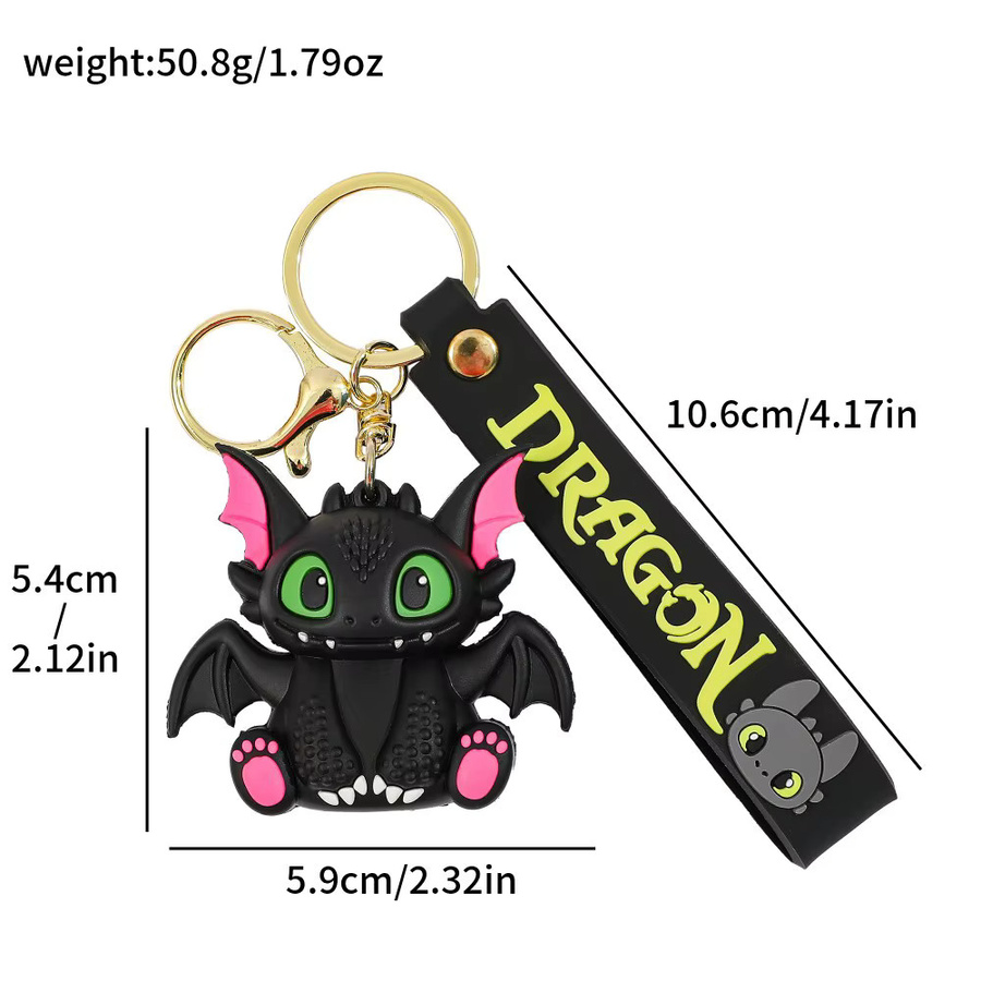 Potdemiel Schlüsselanhänger, Cartoon Anime 3D zahnloser Drache, Unisex - Bild 6