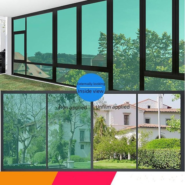 Selbstklebende Wärmedämmfolie für Glas als Sonnenschutz und Sichtschutz in Grün, Breite: 50 cm, Länge: 5 m - Bild 1