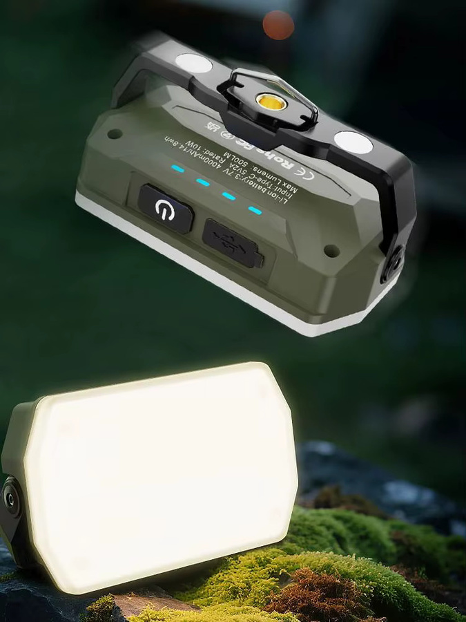 ESMARTER Tragbare Outdoor-Camping-Laterne mit Magnet, wiederaufladbare COB LED Arbeitsleuchte in Weiß - Bild 7