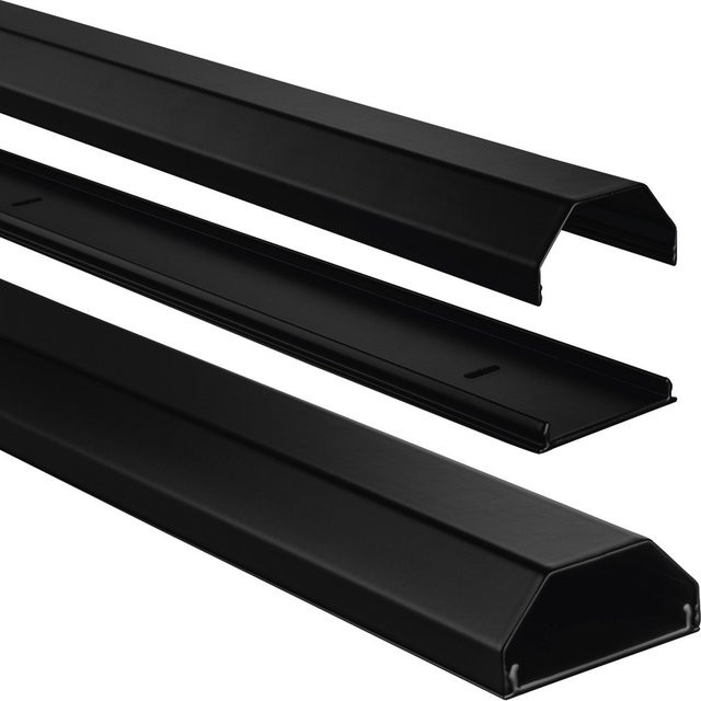 Hama Alu-Kabelkanal eckig Schwarz B: 110 cm, H: 5 cm, T: 2,6 cm - Bild 1