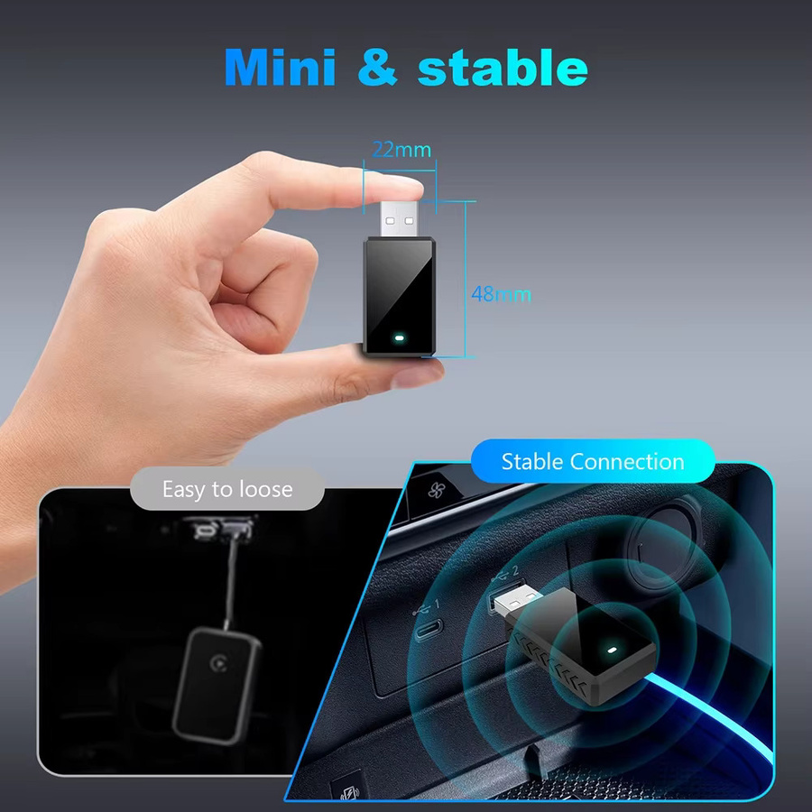 Qzonnect 2025 Wireless CarPlay und Android Auto Dongle Adapter mit 5 GHz WiFi und Bluetooth 5.0 in Schwarz oder Silber - Bild 3