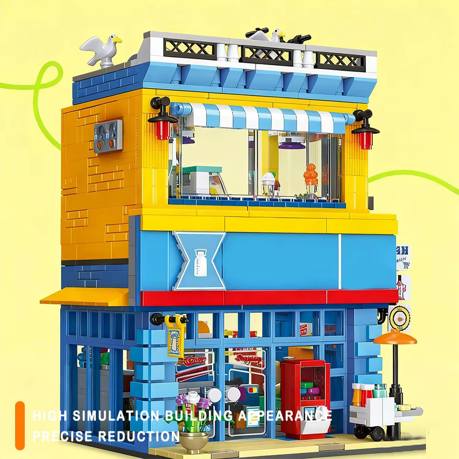 Yangkili Street View Modell Stadthaus Convenience Store Baustein, Bunt / Mehrfarbig - Bild 2