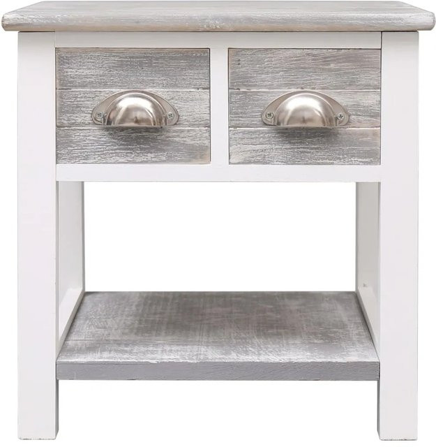 vidaXL Beistelltisch aus Paulownia-Holz in Grau B/T/H: 40 x 40 x 40 cm - Bild 1