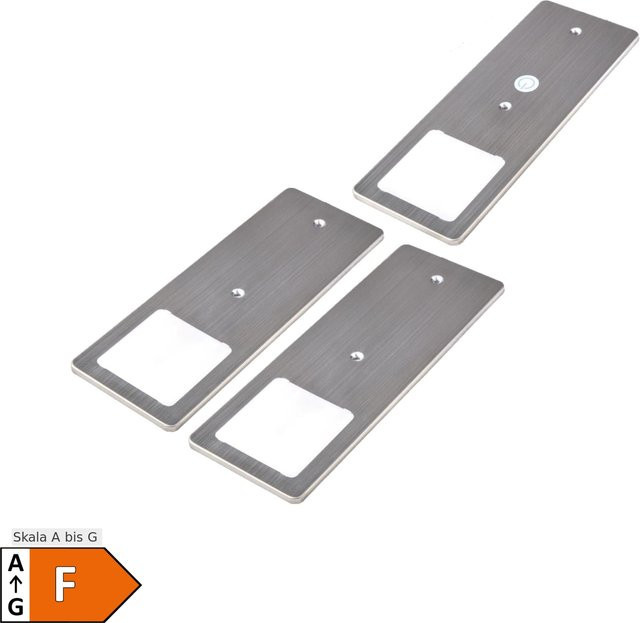 3er Set kalb LED Unterbauleuchten TooFlat aus Edelstahl gebürstet, dimmbar, neutralweiß - Bild 1