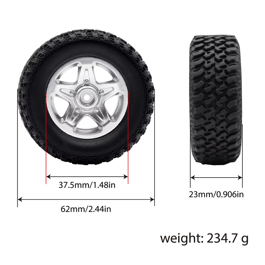 WWXRC MN82Pro MN78 Metall Beadlock Felge Nabe Und Reifen Set, Zubehör - Bild 4