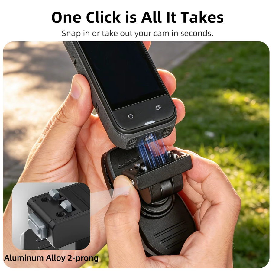 SZKOSTON Magnetischer Schnellverschluss 360 Grad Drehbarer Rucksack-Clip-Verschluss für Insta360 X4 Air X5 Ace Ace Pro2 1 Kamera-Zubehör in Schwarz - Bild 4