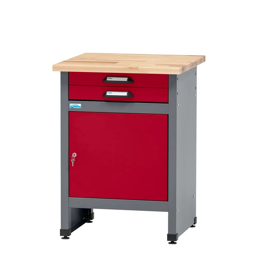 Küpper Werkbank mit 2 Schubladen und Tür in Rot/Grau, B/T/H: 60 x 60 x 84 cm - Bild 2