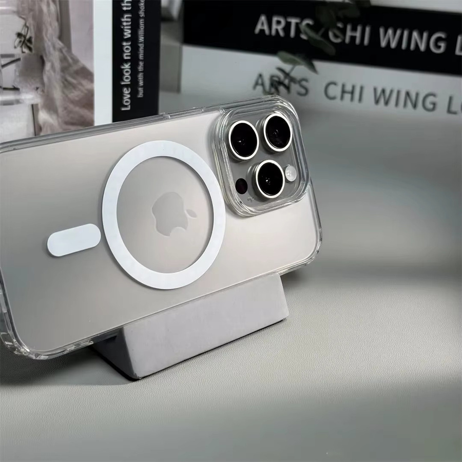 MagSafe Schutzhülle für Apple iPhone 15 14 Plus 13 12 11 Pro Max, matt durchscheinend, magnetische kabellose Ladung, harte Rückseite, Schwarz oder Transparent - Bild 2