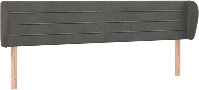 vidaXL Kopfteil mit Ohren in Dunkelgrau aus Samt, B/T/H: 163 x 23 x 78/88 cm - Bild 1