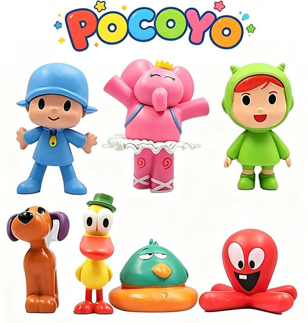 Bandai Pocoyo Tierfiguren, 7-teiliges Set, PVC-Figuren - Bild 1