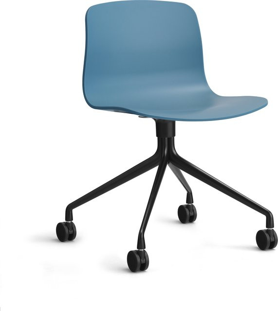 HAY About A Chair AAC 14 Schwenkbarer Designstuhl in Blau mit Rollen - Bild 1