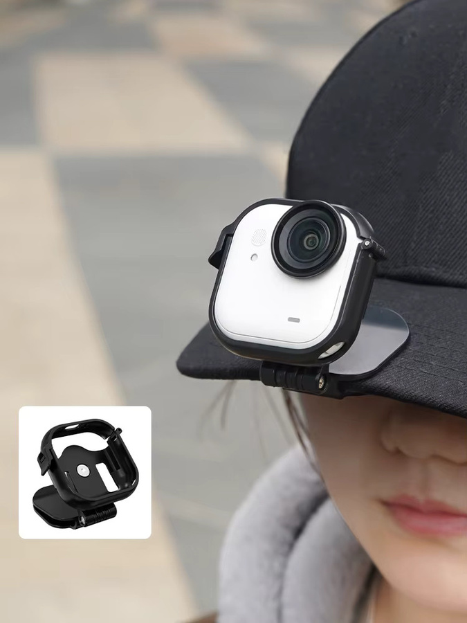 Flymile Hutclip für Insta360 GO Ultra Kamera, verstellbare Kappenklemme und Hutrandadapter in Schwarz für POV-Vlog-Aufnahmen - Bild 6
