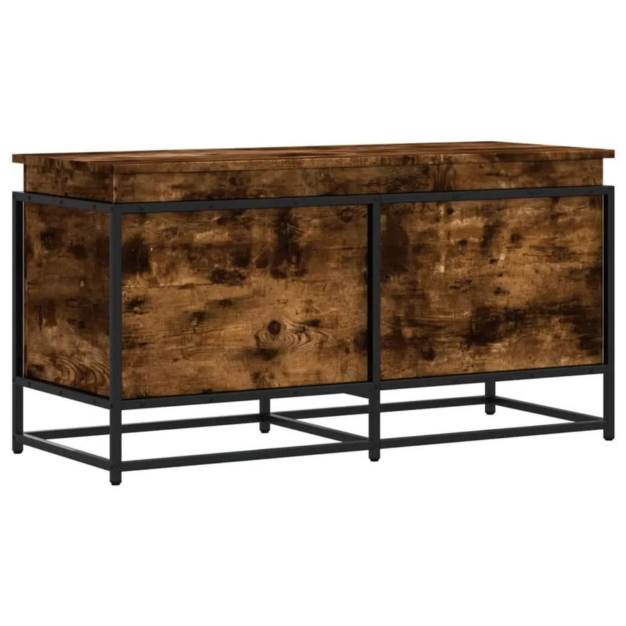 vidaXL Aufbewahrungsbox mit Deckel in Räuchereiche, B/T/H: 100 x 40 x 51,5 cm - Bild 2