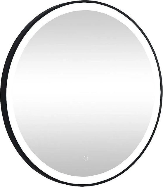 Vente-unique Badspiegel Numea LED mit Touch-Funktion, rund, Schwarz, Durchmesser: 80 cm - Bild 1