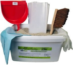OEL-KLEEN Notfalleimer in Weiß, 7-teiliges Set mit Bindemittel für bis zu 3 l pro Eimer - Bild 1
