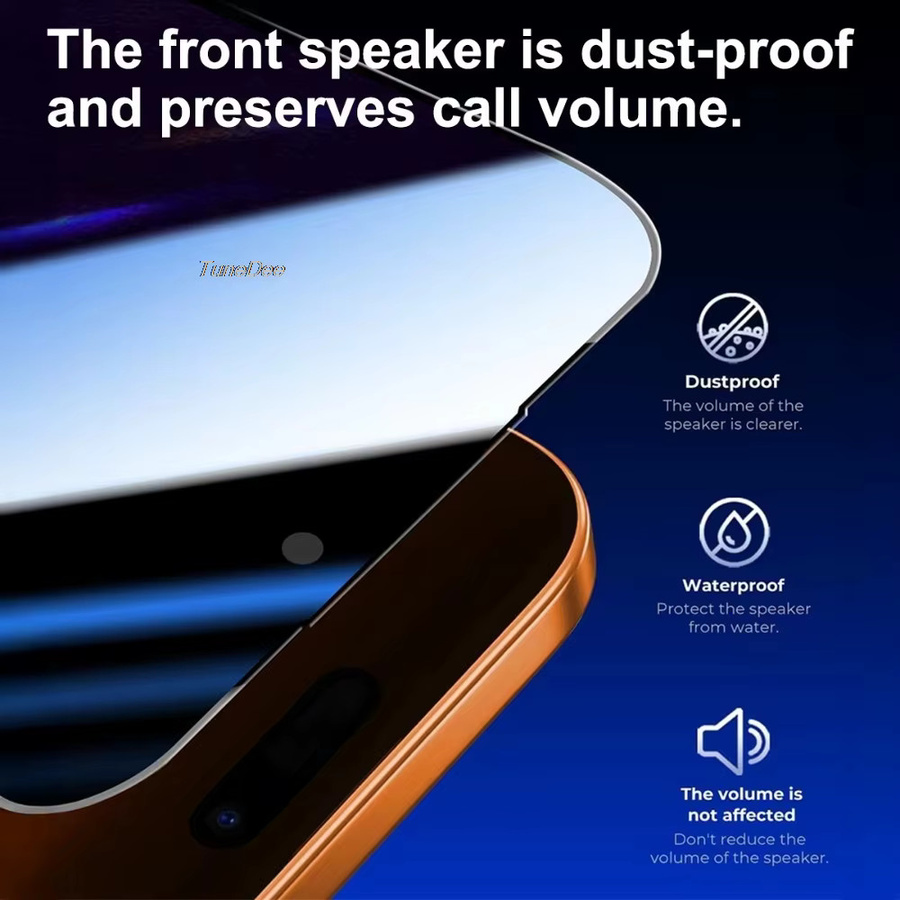 TUNEDEE Sichtschutz-Displayschutzfolien aus gehärtetem Glas für iPhone 17 Pro Max, 17 Pro und 17 Air, transparent, mit oleophober Beschichtung - Bild 4