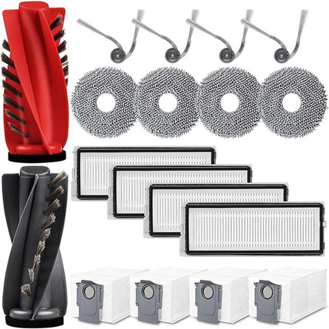 Roborock Ersatzteil-Set für Qrevo Curv, Qrevo Edge und Qrevo Curve mit Hauptwalze, Seitenbürsten, Hepa-Filtern und Staubbeuteln in Blau und Multicolour - Bild 1