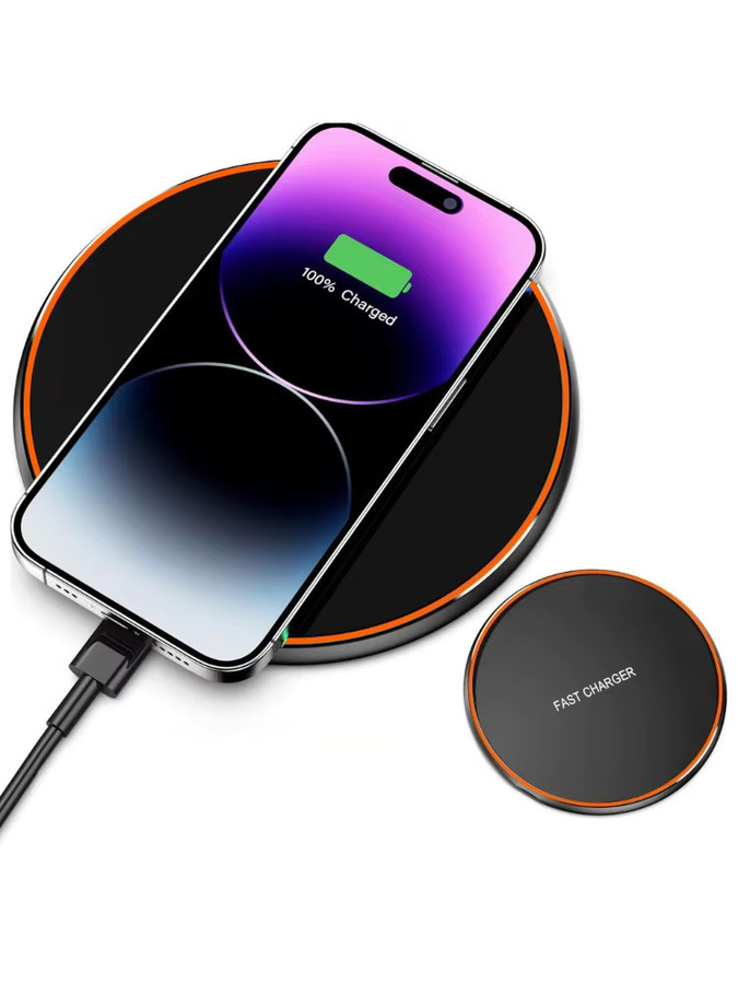 VIKEFON Kabelloses Induktions-Schnellladepad für iPhone und Samsung, Schwarz - Bild 7