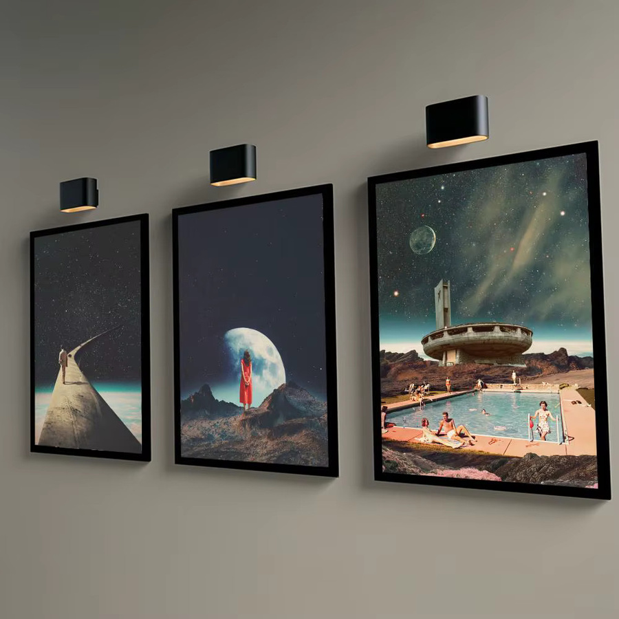 Frank Moth Leinwand Wandkunst Schwarz10 ohne Rahmen - Bild 2