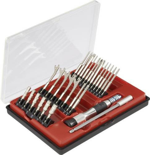 Donau Elektronik 27-teiliges Bit-Set mit Schlitz, Kreuzschlitz Phillips, T-Profil und Außen-Sechskant in Multicolor - Bild 1