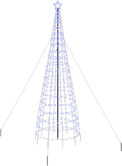 vidaXL LED Weihnachtsbaum in Blau mit Erdspießen aus Eisen, Höhe: 400 cm - Bild 1