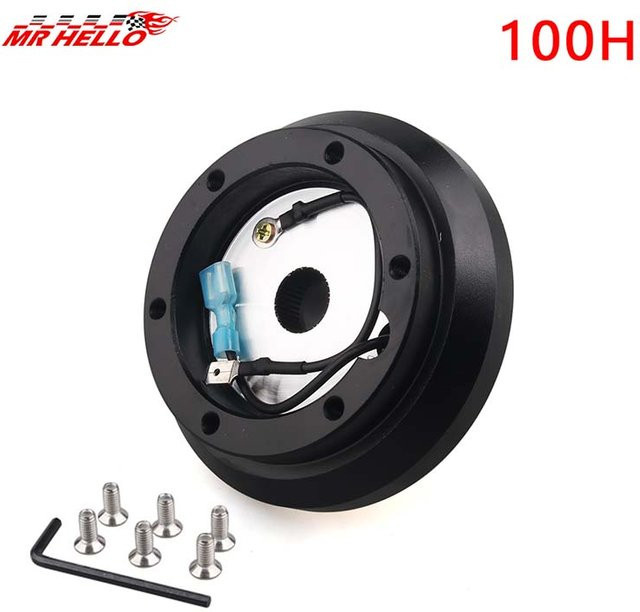 100H Lenkrad-Kurznaben-Adapter-Set für Mitsubishi Eclipse Lancer Galant 3000GT in Schwarz von mrhello - Bild 1