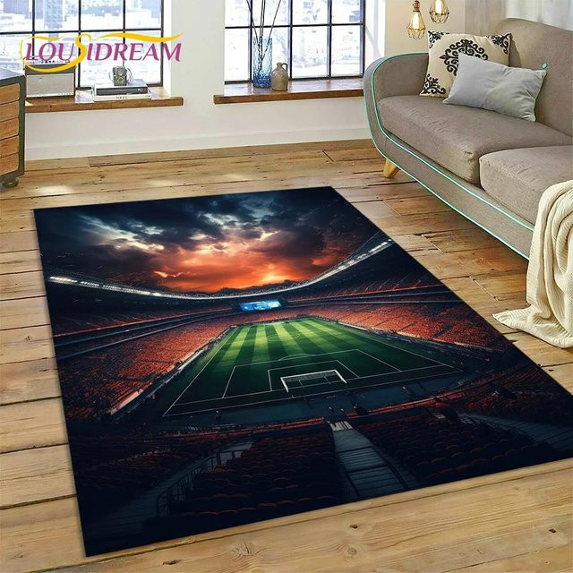Karpetti 3D-Teppich mit Fußballfeld Motiv in Multicolour, B/T: 120 x 100 cm - Bild 1
