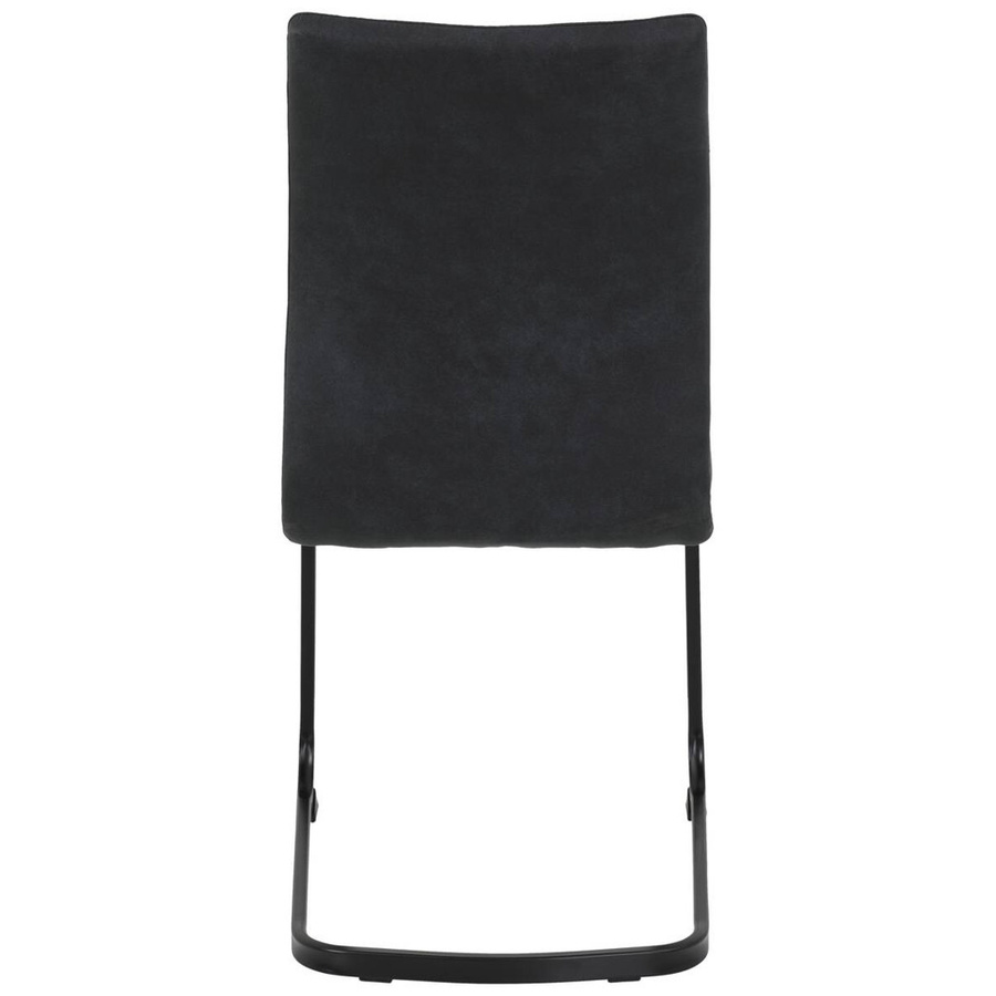 2er Set Stühle Hela PIA im Vintage-Design aus Microfaser und Metall, Anthrazit/Schwarz, B/H/T: 42 x 89 x 59 cm - Bild 3