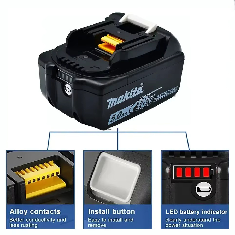 Makita 18 V Lithium-Ionen Akku LXT BL1860B mit 5,0 Ah in Schwarz - Bild 3