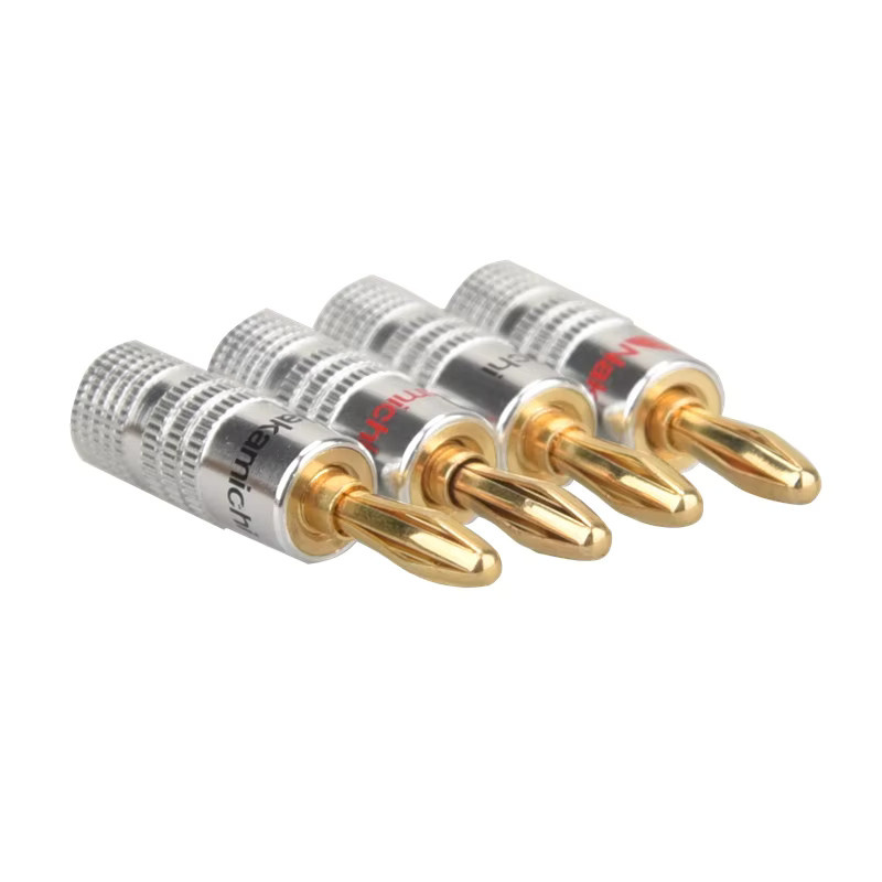 HIFIDIY LIVE 4er-Set Bananenstecker aus vergoldetem reinem Kupfer für Audio-Video-Lautsprecher-Adapter-Terminals in Gold - Bild 2