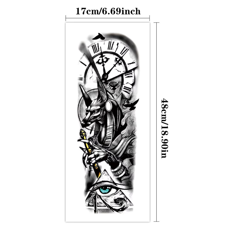 YOEMTAT Temporäre Tätowierung, Anubis, Armmanschette, Unisex - Bild 5