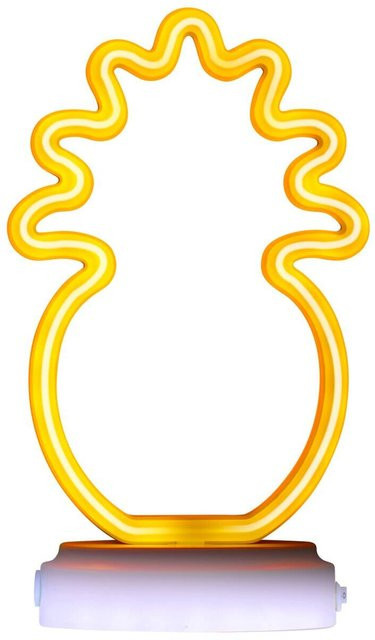 Grundig Neon-Leuchte Ananas in Gelb, B/H/T: 13,5 x 5,6 x 23,3 cm - Bild 1
