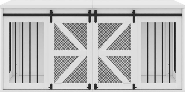 Merax Hundebox und TV-Schrank in Weiß mit modernem Design, B/T/H: 160 x 60 x 75 cm - Bild 1