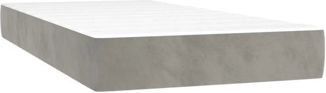 vidaXL Hybrid-Taschenfederkernmatratze mit Samtbezug, Hellgrau/Weiß, B: 100 cm, T: 200 cm, H: 20 cm - Bild 1
